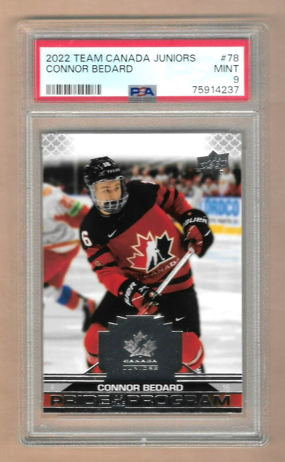 CONNOR BEDARD 2022 UD CANADA JUNIORS SILVER #78 ROOKIE RC GRADED PSA 9 MINT NHL