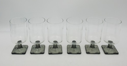 Vintage Federal Glass Nordic Midnight Smoke 6 Oz Juice Glasses 4-5/8"H Set Of 6 - Picture 9 of 12