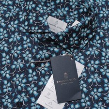 Emanuel Berg NWT Casual Button Down Shirt Size 40 17.5 M in Blue Floral Cotton