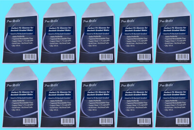 500 PRO SAFE PERFECT FIT SLEEVES for BECKETT GRADED SLABS Resealable MYLAR bags