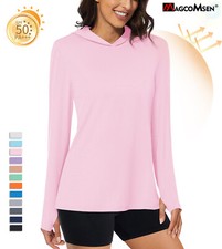 UPF50 Womens Long Sleeve Hoodie Quick Drying Skin Protection Water Sport Shirts