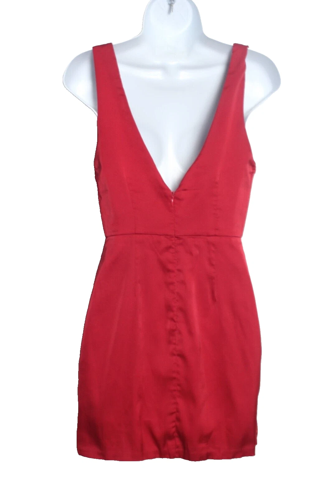 Oh Polly Mini Abito da Cocktail San Valentino in Raso Rosso UK 8 INDOSSATO UNA VOLTA!!!