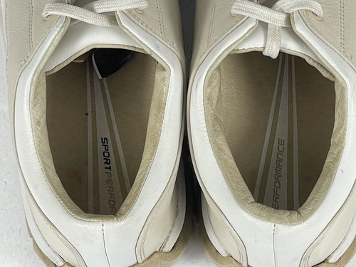 Nike Sport Performance Sneakers Womens US 9 Tan White Leather Spiked Golf Shoes - Picture 12 of 22