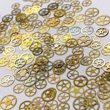 25 Flat Watch Wheels Gold Copper Oil Slick Rainbow Steampunk Gear Part Job Lot