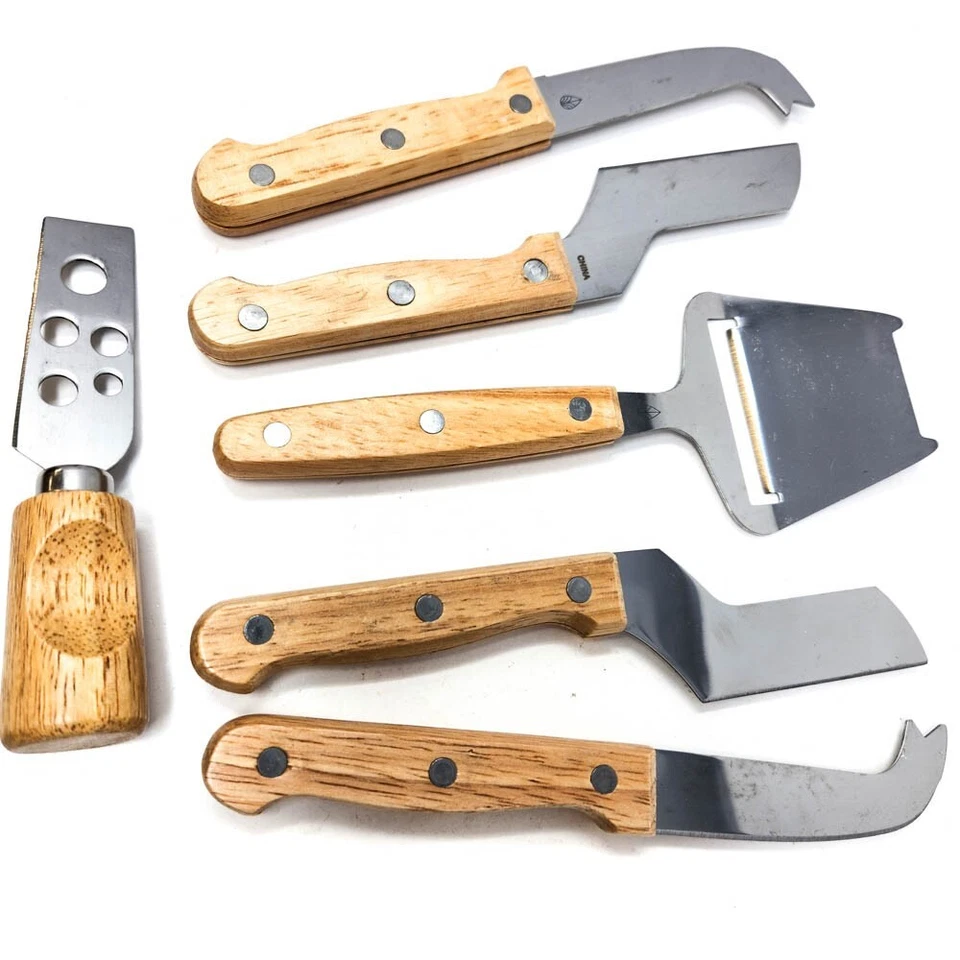 Набор из 6 ножей для пикника Time Toscana, ножей для сыра и пароварок, нержавеющая сталь, дерево - Изображение 2 из 4