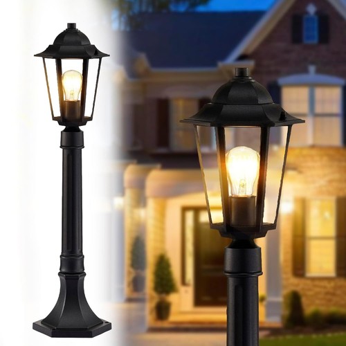 Outdoor Lamp Post Lights HardWired Black Outdoor Light Post with Mount Base 28.3