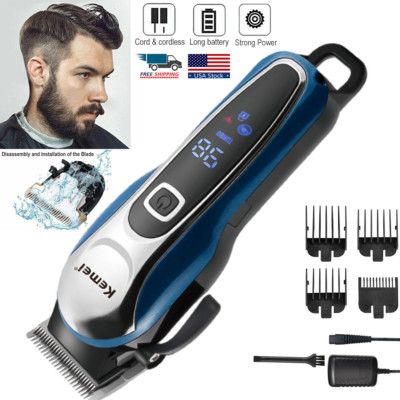 Kemei Professional Hair Clippers Trimmer Kit Men Cutting Machine Barber Salon US