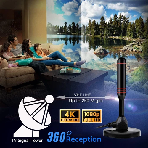 Digital TV DVB-T2 Antenne mit Verstärker HD 4K 1080P TV Zimmerantenne VHF/UHF - Bild 7 von 15