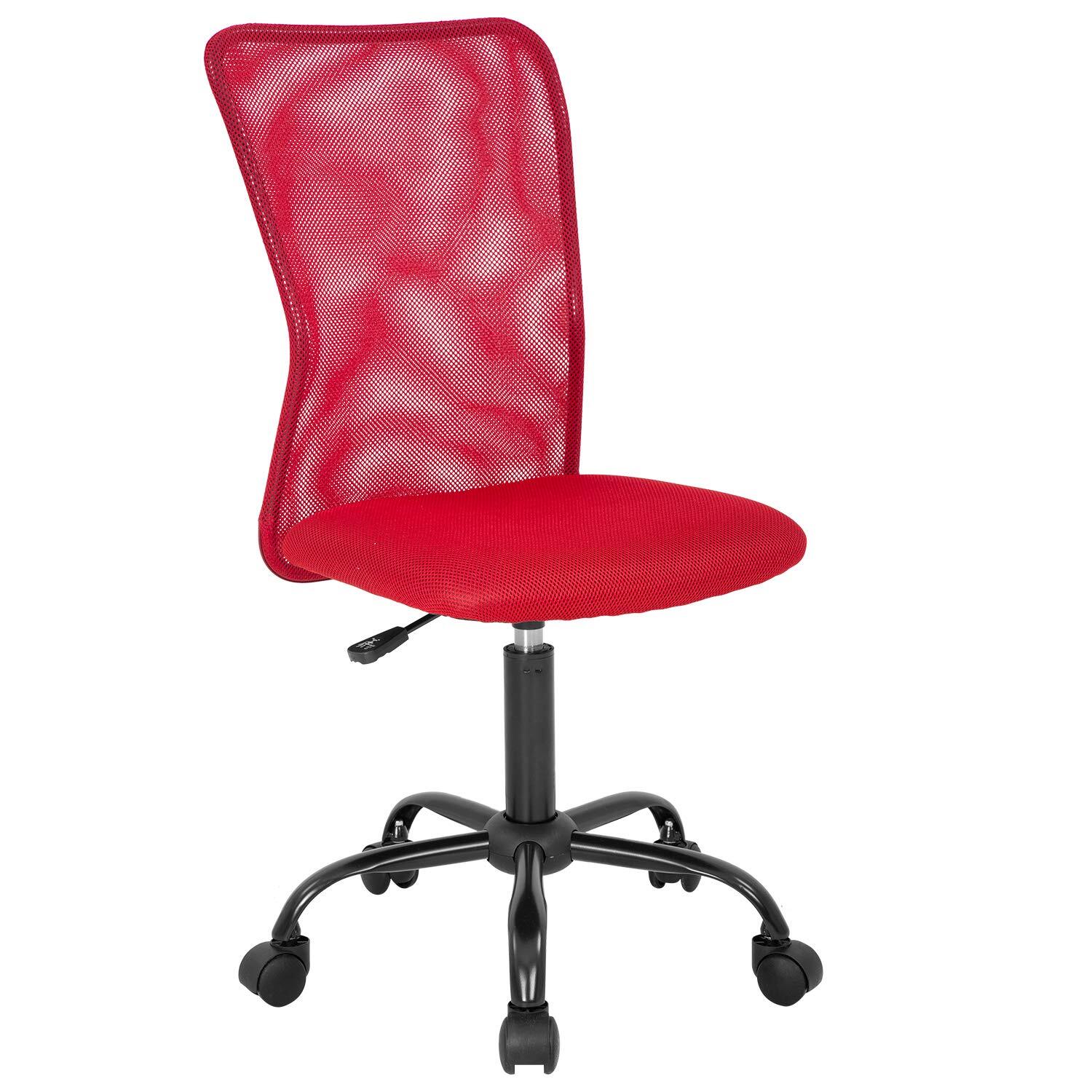 Ergonomic Mesh Office Chair with Lumbar Support - Armless Comfort for Desk Work-image