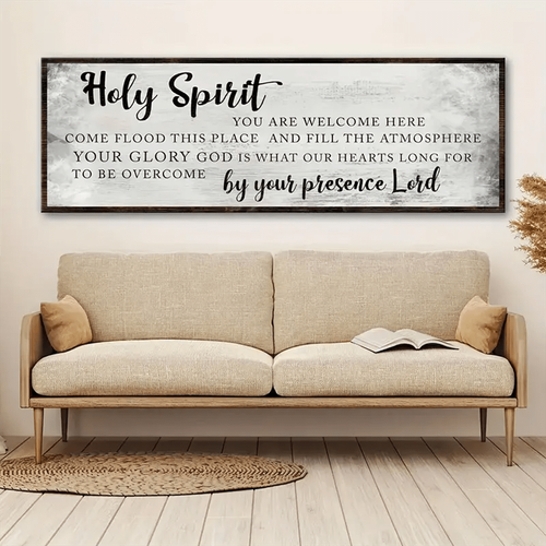 Holy Spirit Inspirational Quote Canvas Art Print - Large Modern Home Decor Wall - Picture 7 of 9