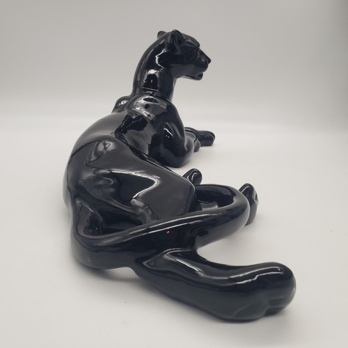 VINTAGE MCM BLACK PANTHER CERAMIC LAMP VOTIVE 19" x 6.5" x 6.5" - Picture 8 of 23