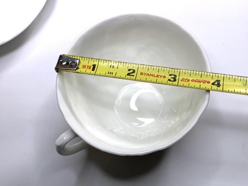 Coalport Countryware hoja de repollo blanca 4 tazas de té + juego de 4 platillos - Imagen 5 de 7