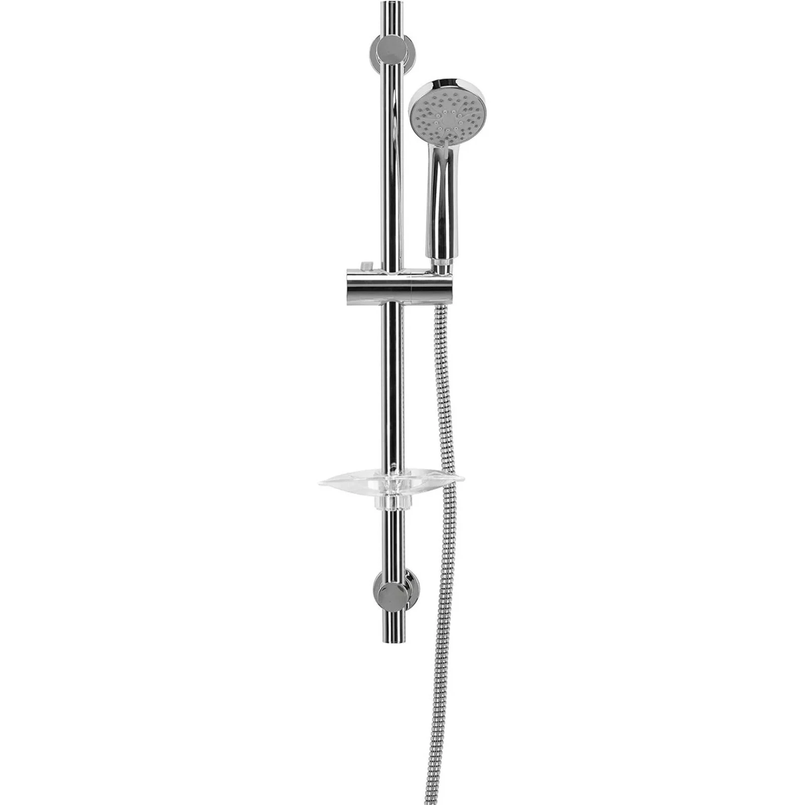 Alterna 4 Function Shower Head Set Chrome Riser Rail Hose & Soap Dish S/Steel