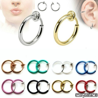 FAKE NASENPIERCING BCR SPRING NASENRING HELIX SEPTUM CLICKER OHR PIERCING RING 