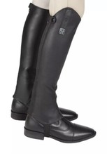 Huntley Equestrian 01007 Black Half Chaps Ultra Soft Custom Fit Size Small