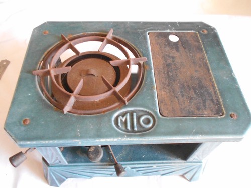 MIO Art Deco cooking stove 1920s Sunburst cast French Enamelware caravanning - 第 2/10 張圖片