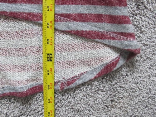 Mossimo Grey Red Striped Hi-Lo Lounge Sweatshirt Size Small Petite Cozy Soft - Picture 11 of 12