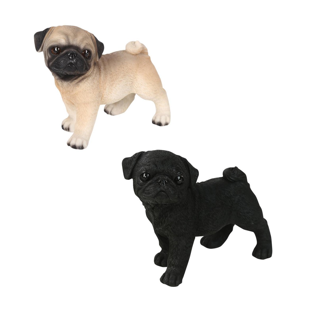 Resin Pug Figurine Nonslip Decoration Craft Dog Statue Puppy