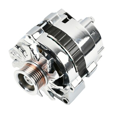 High Output Chrome Left Mount Serpentine 130 AMP Alternator For Chevy GM CS130