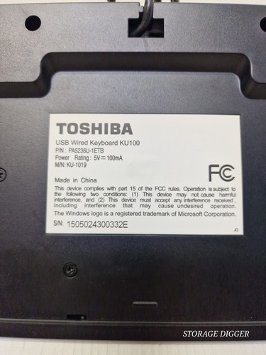 Toshiba KU100 PA5236U-1ETB Black USB Wired English QWERTY Keyboard TESTED WORKS - Picture 7 of 11