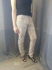 white snakeskin faux leather skinny trouser