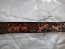 New OS Dakota Belt Co Western Brown Cowhide Belt 28" Country Deer Hunting Nature