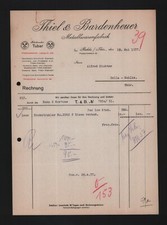 RUHLA, Rechnung 1937, Thiel & Bardenheuer Metallwaren-Fabrik