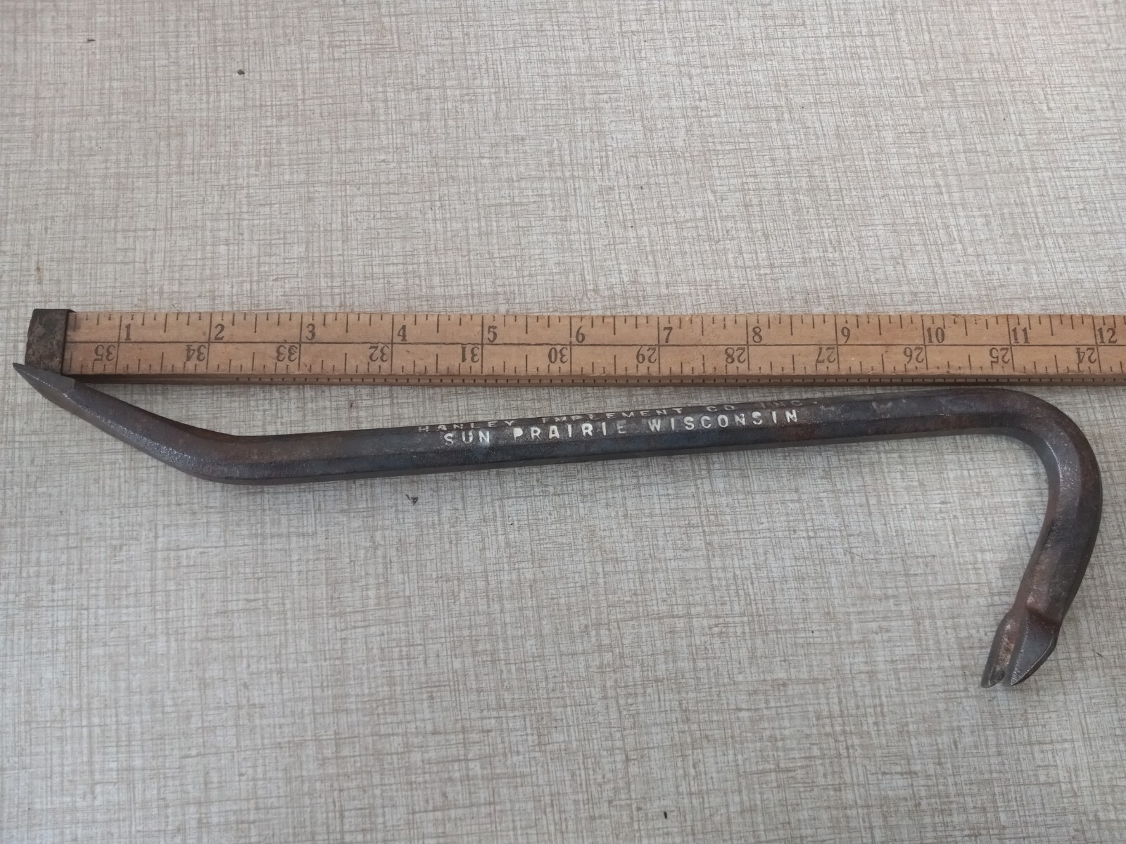 ADVERTISING CROWBAR PRYBAR HANLEY IMPLEMENT CO INC SUN PRAIRIE WI WIS