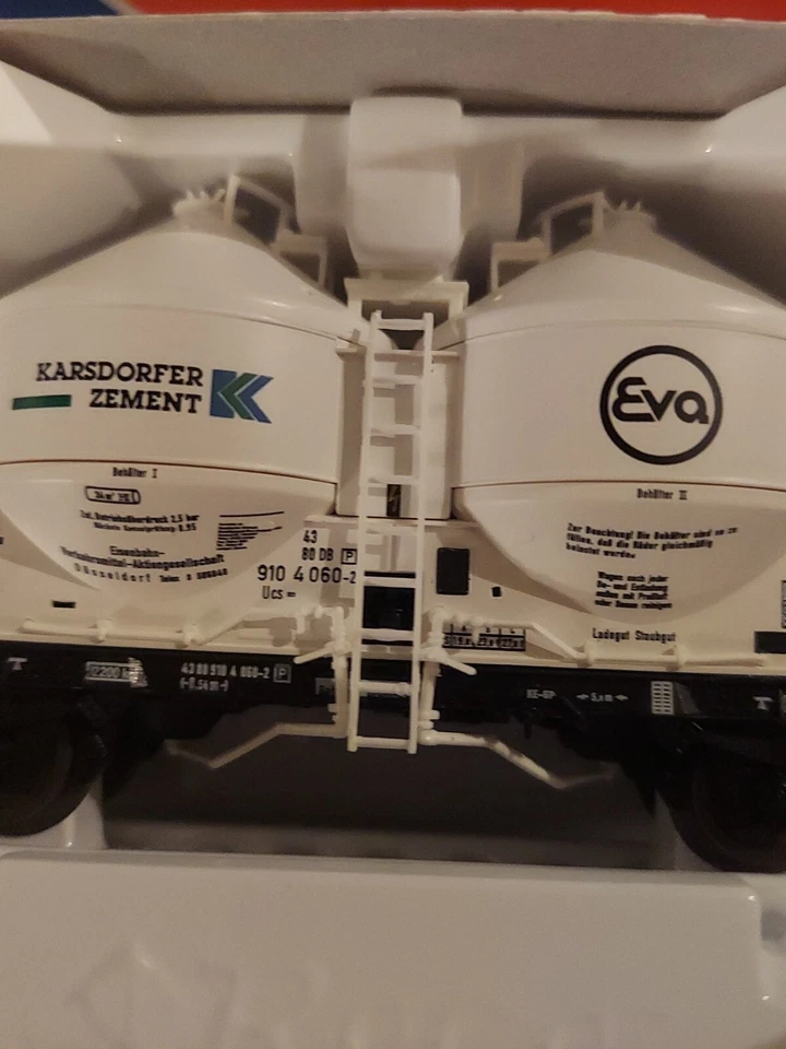 Roco 44055 Boxcar 3x Silo Wagon Ucs DB Eva " Karsdorf Cement " H0 #X-66-12 - Image 4 of 4