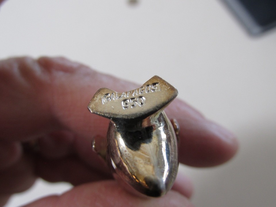 Silver .950 Penquin Figurine.Stamped from the Galapagos eBay
