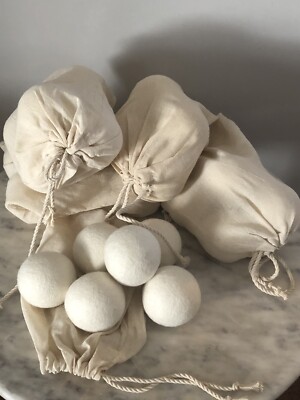 6 Handmade Organic New Zealand Wool Dryer Balls Natural Laundry Fabric Softener 