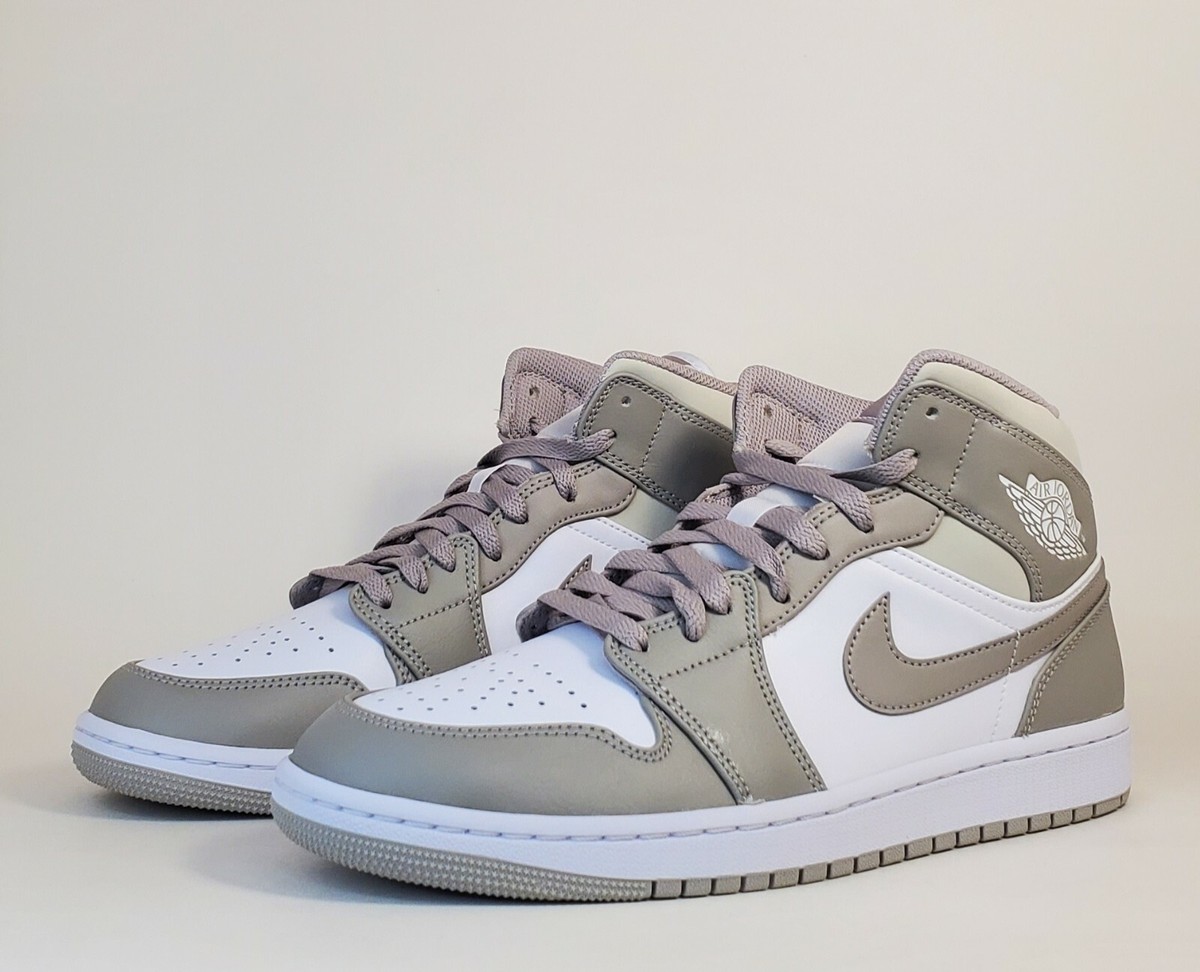 Nike Air Jordan 1 Mid College Grey/Light Bone-White 554724-082