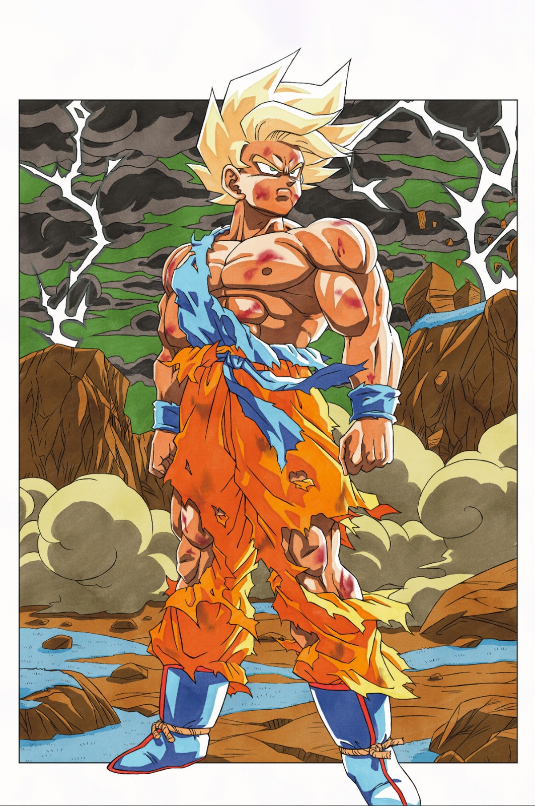 Dragon Ball GT Poster Goku SSJ4 on a rock with GT Logo 12inx18in Free  Shipping