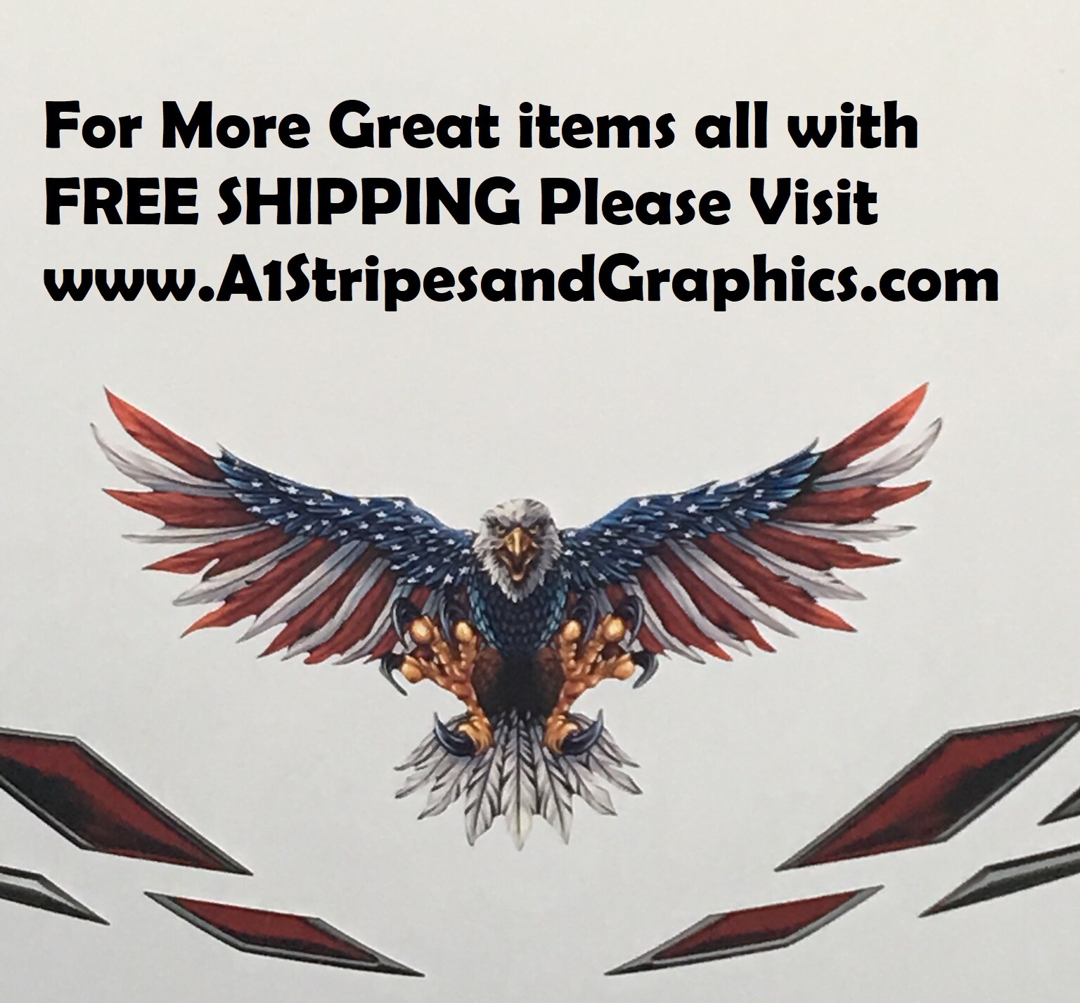 American Flag Eagle Purple Heart decal Camper RV mural graphic Sticker ...