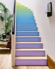 FLFK Iridescent Stair Stickers - Set of 15, Peel and Stick Stair Riser Decals...
