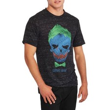 Escuadrón Suicida Para Hombres Joker Cara Loca Carbón Oscuro Brezo Camisa Nueva S-2XL