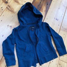 HURLEY Sweatshirt 4 Toddler Full Zip Hooded Blue Cotton Blend Hoodie Pockets
