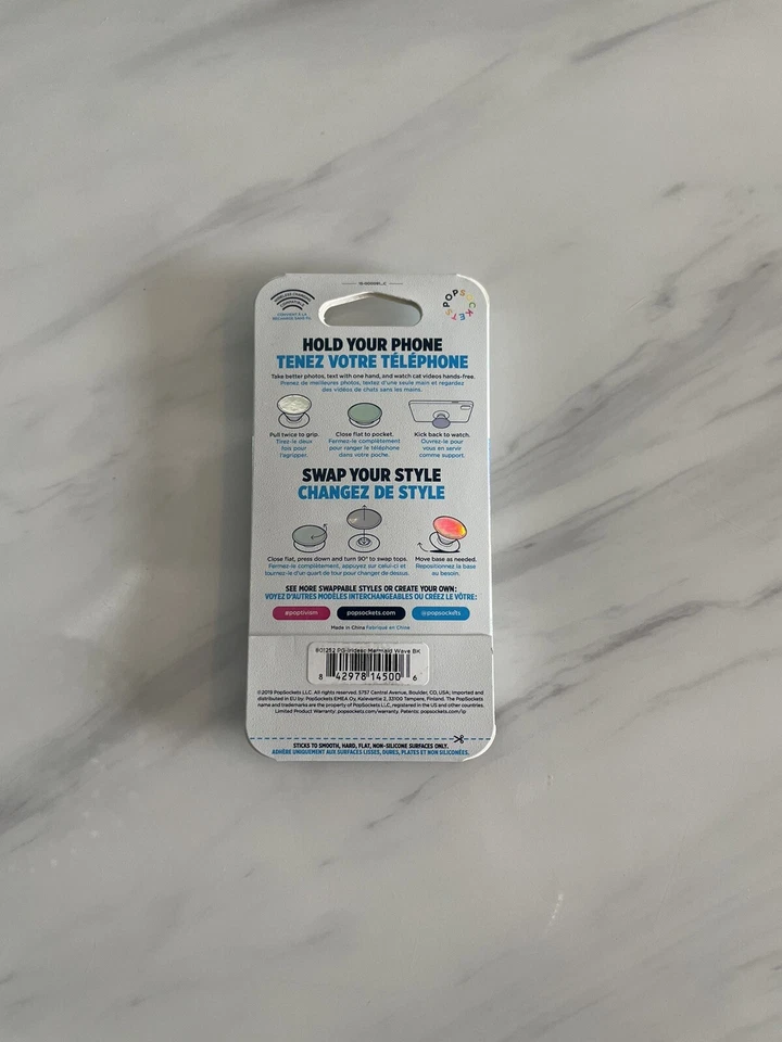 PopSockets Phone Grip/Stand - Iridescent Mermaid Wave Design - Image 2 of 4