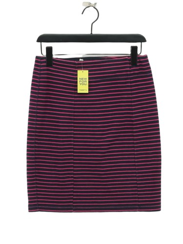 FatFace Women's Midi Skirt UK 10 Blue Cotton with Elastane Straight & Pencil