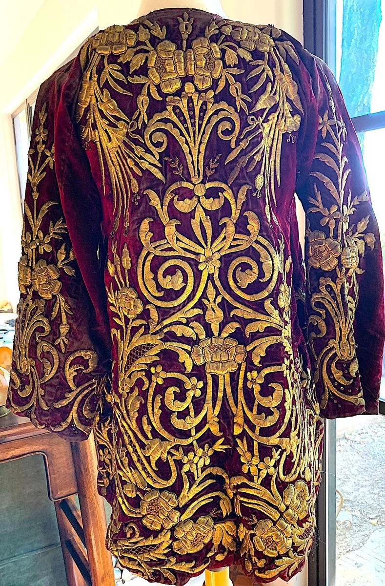 Gold velvet coat top