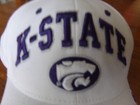 "KANSAS STATE WILDCATS" NCAA Licensed White Hat with a Strap Back OSFM $15 NWT — photo 2