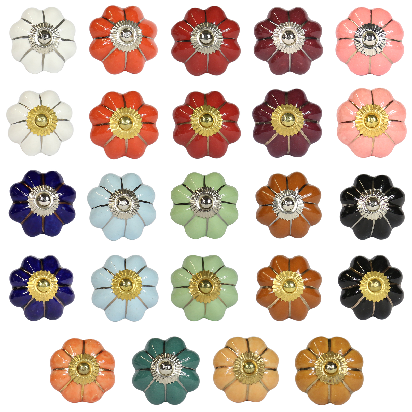 Möbelgriff Blumen Form Schubladengriff Porzellan Keramik Knopf viele Farben