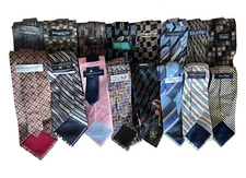Lot Of 16 Silk Men’s Neckties  Various Name Brands and Patterns Colors Resellers