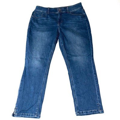 Maurices M Jeans 14W Regular Curvy High Rise Slim Straight Ankle Jeans Med Wash