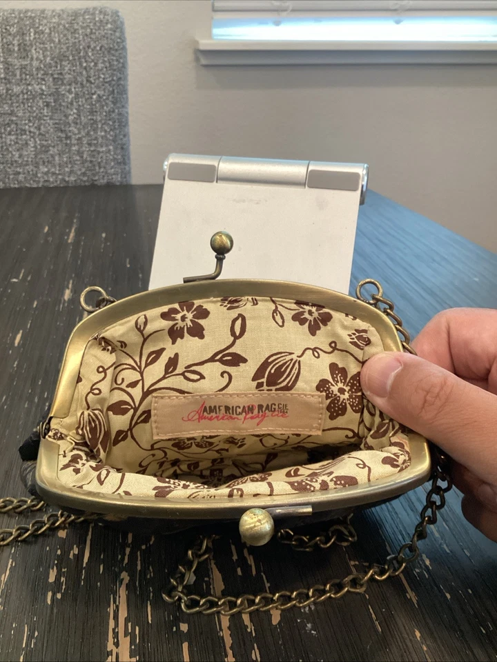 Bolso Bandolera American Rag Bolso de Hombro Bronce Dorado Imitación Cuero De Colección 1984 Foto 4 de 4