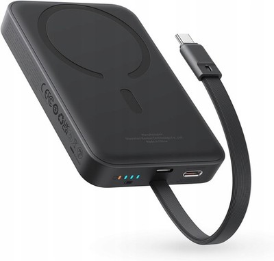 Powerbank Baseus 10000 mAh, magnetisch, 30 W, mit integriertem USB-C-Kabel  