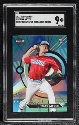 2023 Topps Finest Blue/Aqua Vapor Refractor /250 Max Meyer #37 Rookie RC 14p0