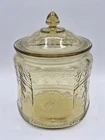 Vintage Amber Depression Glass Biscuit Jar