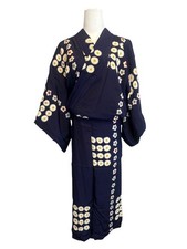Pure Silk Kimono Floral Pattern Sleeve 63cm Used