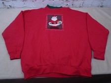 Vintage 90s Christmas Santa Crewneck Sweatshirt Embroidered Red Grandma Size 2X